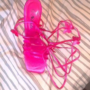 butterfly lace heels
